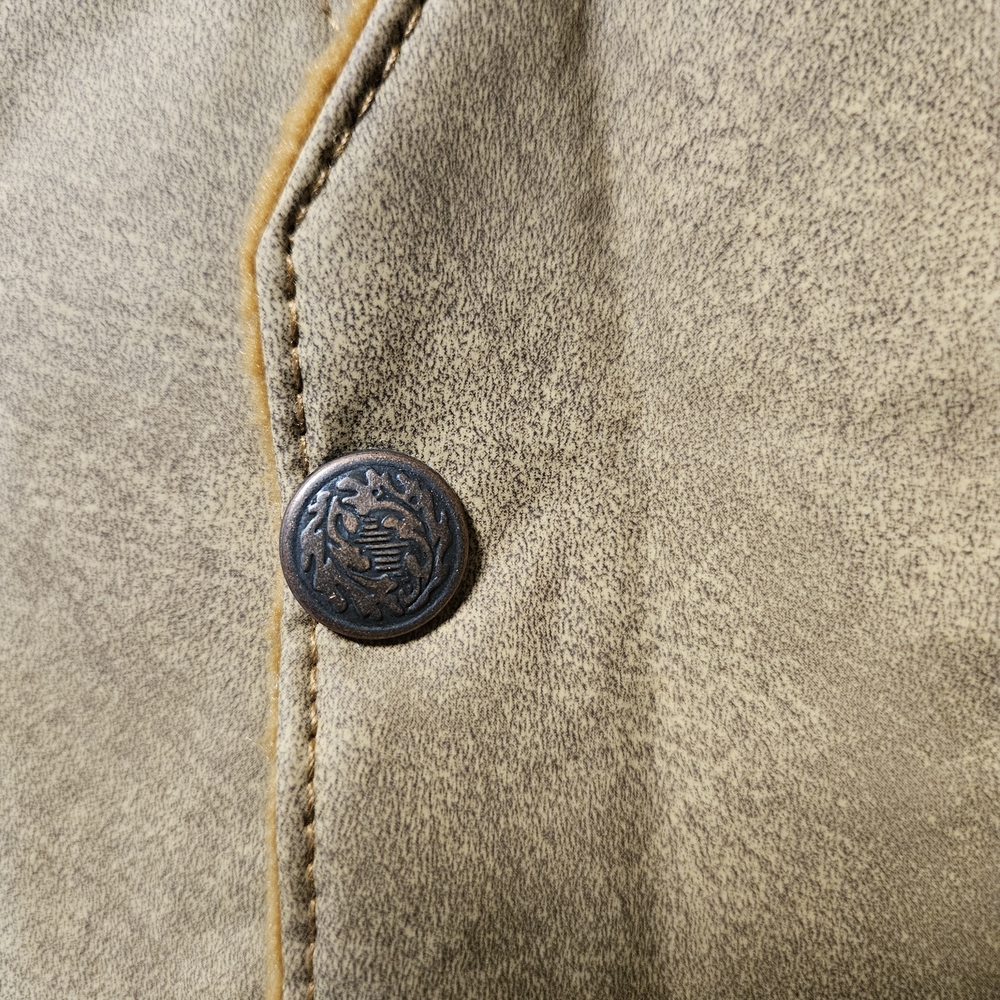 Vintage Kids 80's Full Leather Sherpa-Lined Vest Size 6 - Picture 10 of 11